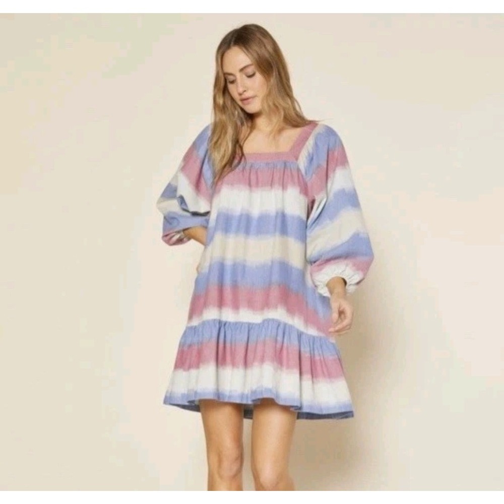 Outerknown‎ Babydoll Mini Dress S Milkmaid Whimsical Boho Ruffle Organic Cotton